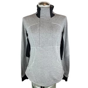 Lululemon Base Runner 1/4 Zip Heathered Herringbone. Pullover. Long Sleeve. Gray
